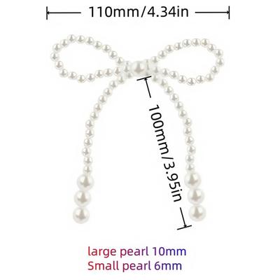 10 Stück Perlen Schleife Kuchendekoration, Weiße Imitationsperlen Schleife Cupcake Topper Coquette Party Blumeneinpack Dekorationen