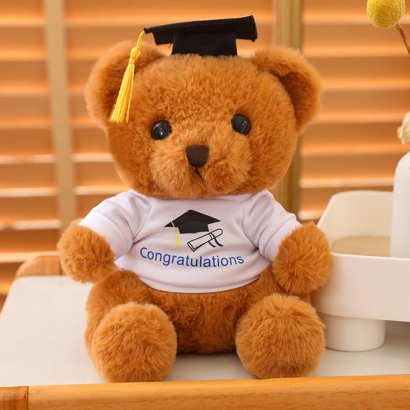 

23cm Doctoc Hat+Suit Bear Plush Toys Girl Boys School Gift Cute Cartoon Bear Stuffed Dolls Graduation Plush Toys 23cm