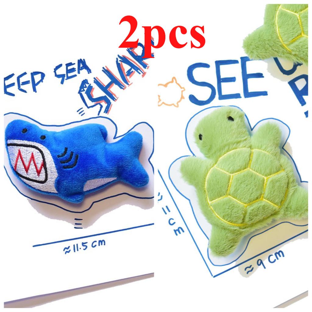 Mini Cute Plush Ocean Animal Toys, Dog Vocalization Toys, Durable Interactive Toys Such As Sharks And Turtles, Pet Supplies