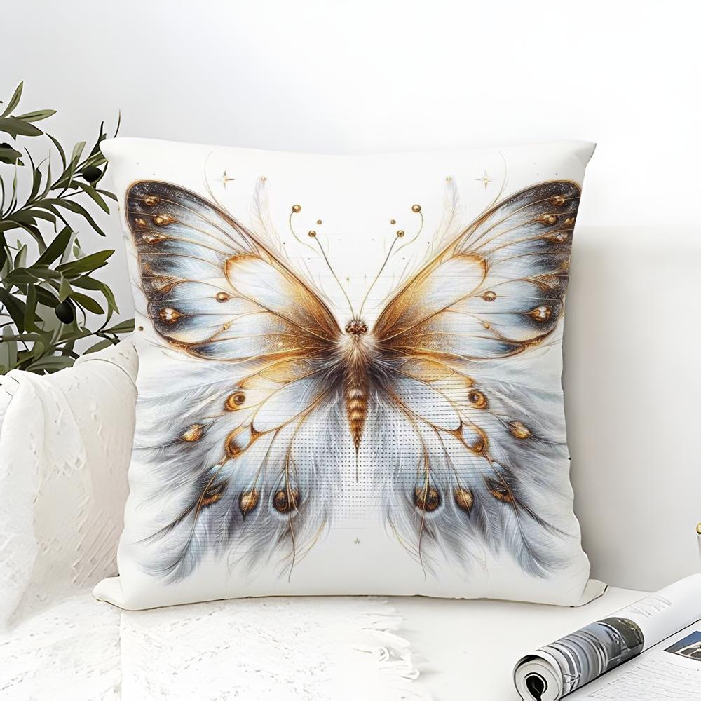 Beautiful Colorful Butterfly Decorative Prints Pillow Case Linen Pillow Case Sofa Home Decor Cushion Cover Cushion Cove