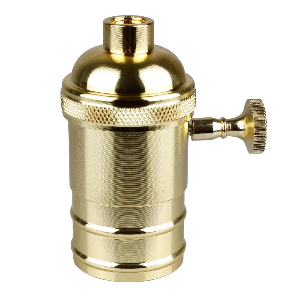 1/5PCS Vintage E26/E27 Retro Vintage Edison Industrial Light Bulb Lamp Holder Socket With Switch Copper Pendant Lamp Holder