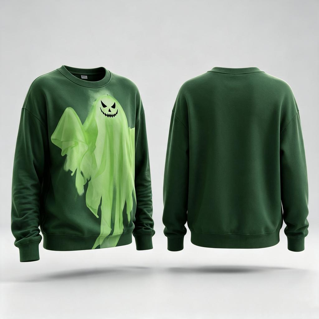 Women's Halloween Printed Long Sleeve Round Neck Sweatshirt