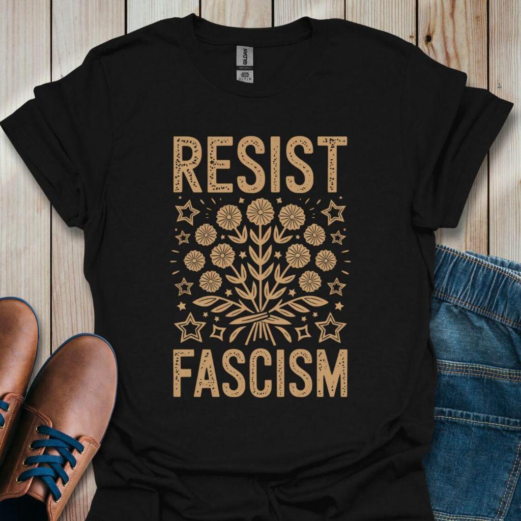 Resist Fascism Graphic Tee Activist AntiFascist Unisex Shirt Casual Fashion Short Sleeve T Shirt Casual Female ONeck Tops