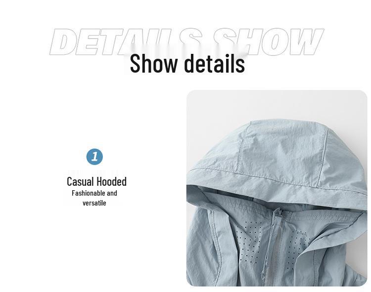 UPF50+ Hooded Sun Protection Workwear for Men & Women, Lightweight Breathable Outdoor Clothing