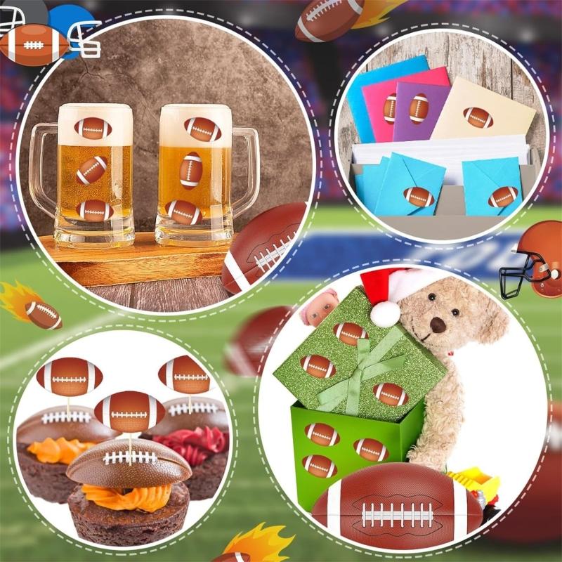 120pcs Football Decorative Sticker For Parties And Sport Event Rugbys Themed Party Decoration