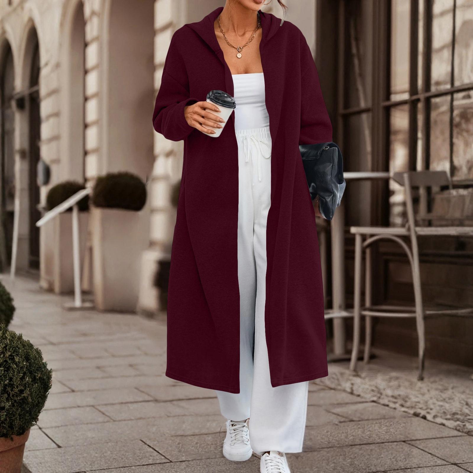 

Женский модный повседневный длинный кардиган с длинными рукавами однотонной расцветки L