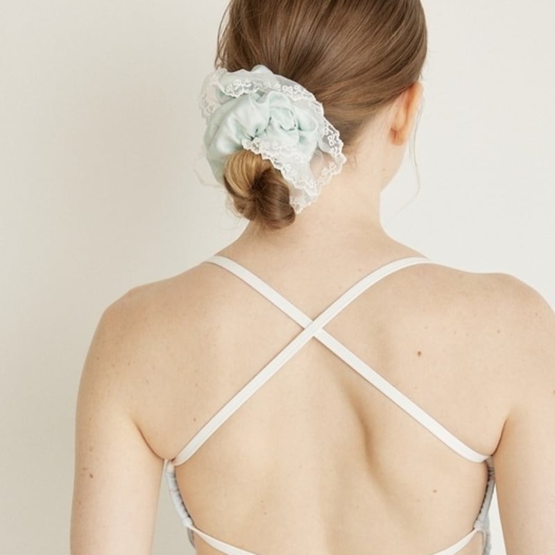sweatsweet BIG LACE SCRUNCHIE - OLIVE