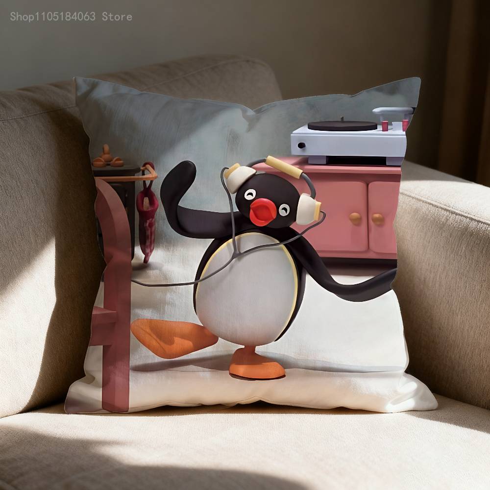 P-Pingu Pillowcases Bedroom Living Room Sofa Home Decor Polyester Cushion Cover with Zipper