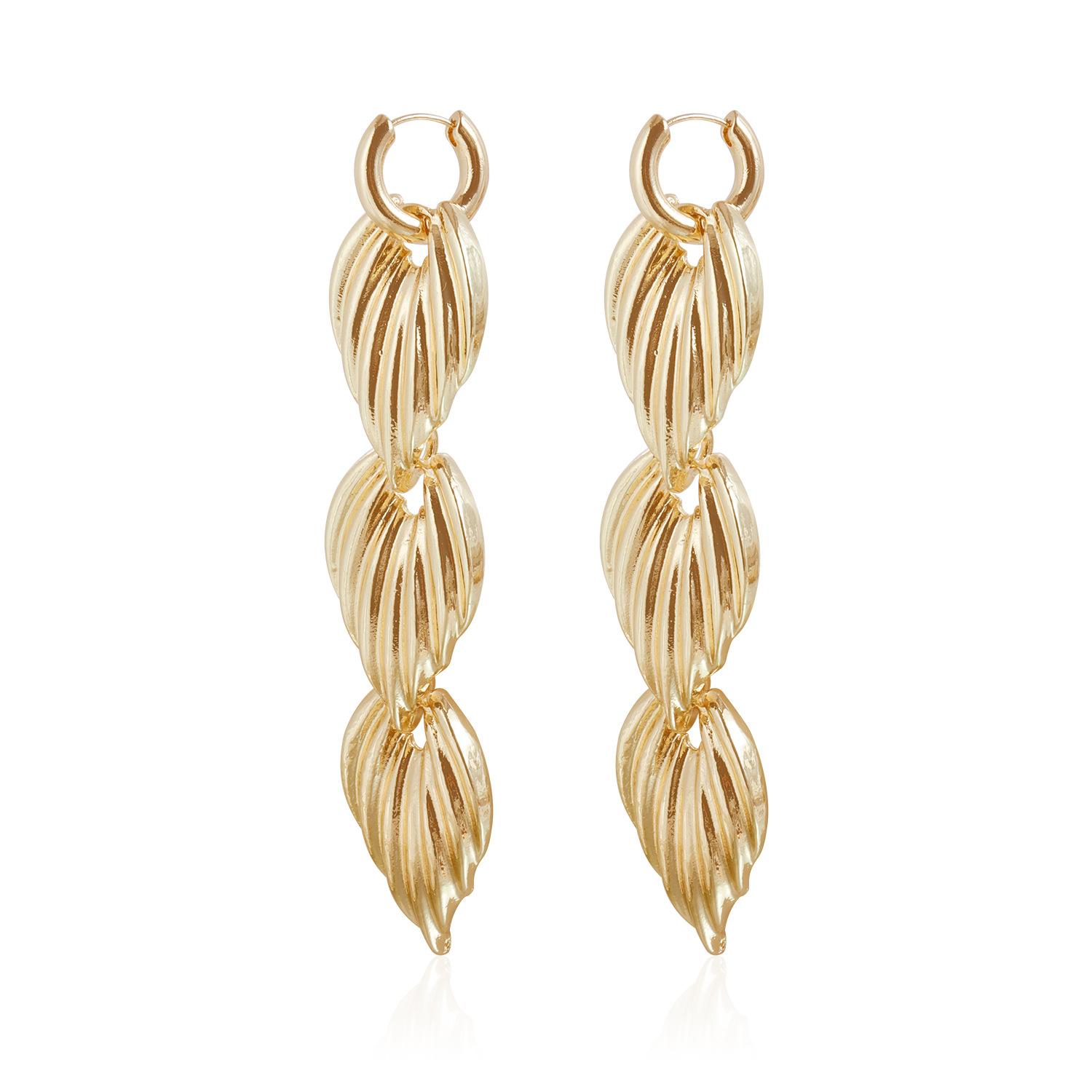 Retro wheat ear pattern metal necklace ins style exaggerated personality design sense OT buckle necklace decoration