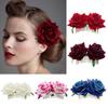 Festival Red Rose Hairpin Wedding Accessories Bridal Flower Hair Comb Bridesmaid Hair Jewelry