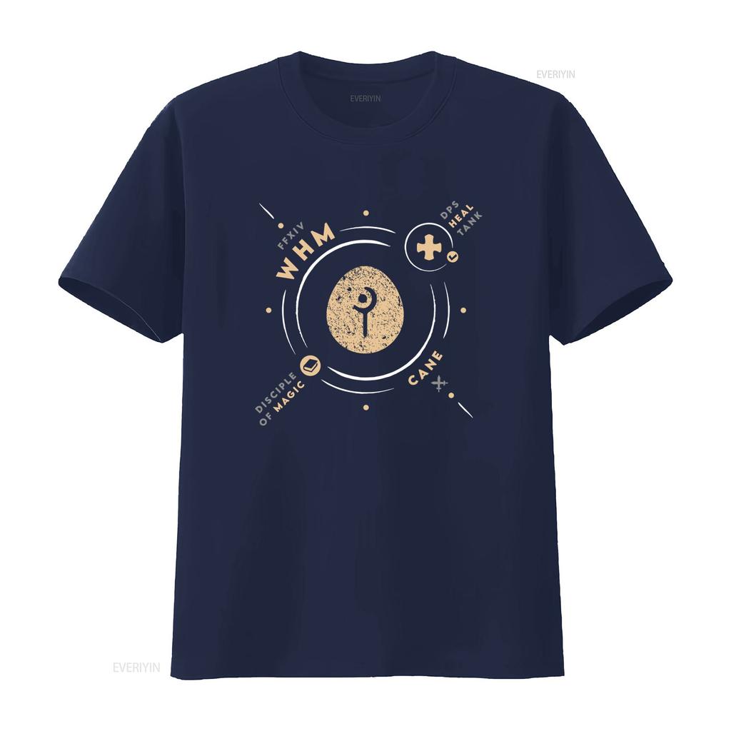 Whm Life Ffxiv Inspired White Mage Healer Job Ff14 Mmo Gamer T Shirt DPS Heal Tank Cane Design Vintage Washed Casual Graphic