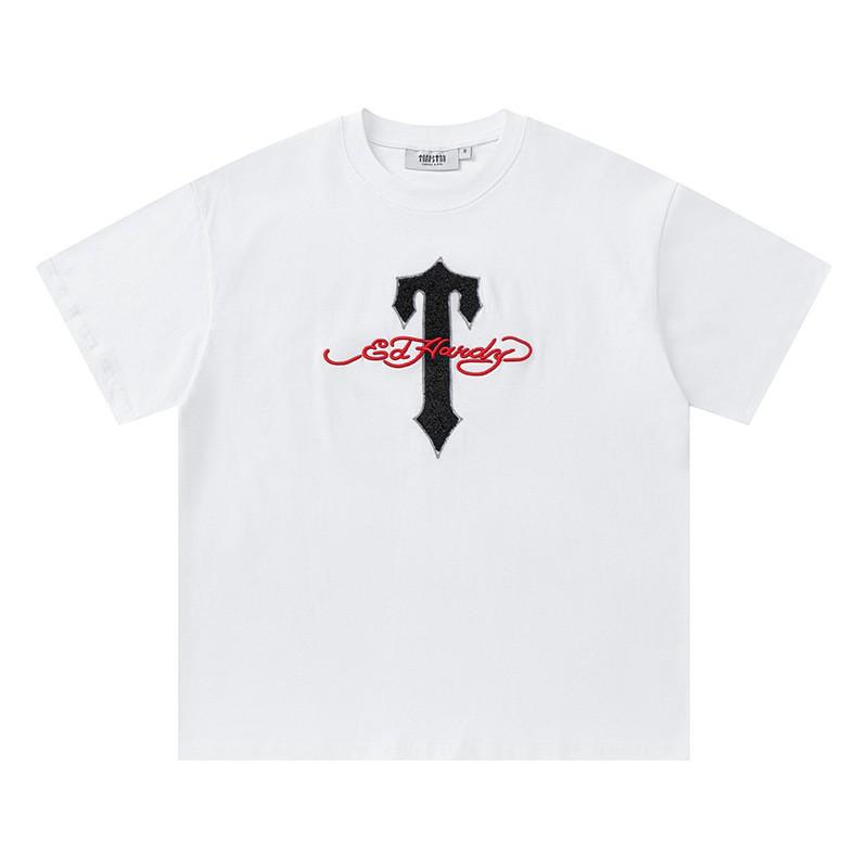 Mens Oversized Streetwear Polo Shirt With Embroidered - Retro Urban Casual Tee