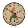 Gartenwanduhr für drinnen/draußen 12 Zoll Vintage Harzuhr mit Thermometer