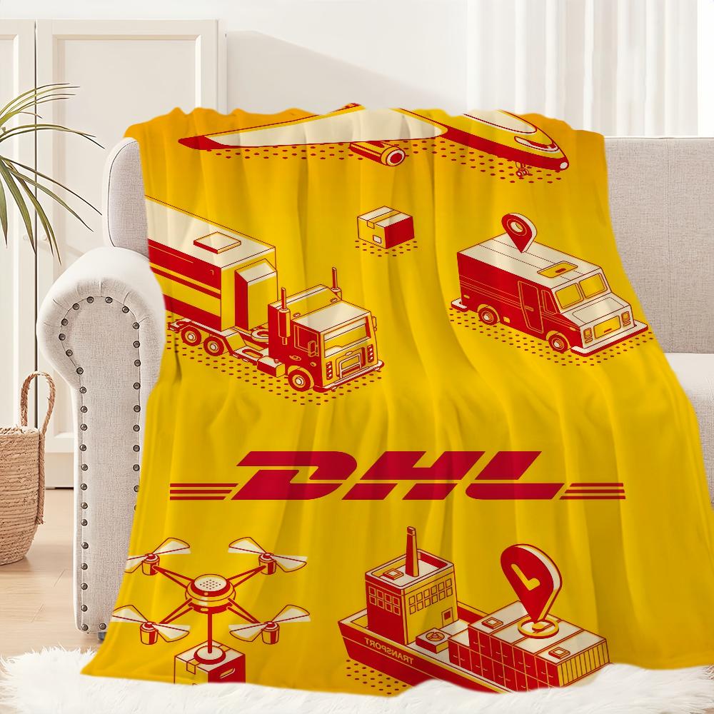 

Fashion Logo D-DHL-S Cool Blanket Plush Nap Sofa rug for Living Room Warm Office Bedroom Birthday Home Travel Kid Gifts 75x90cm