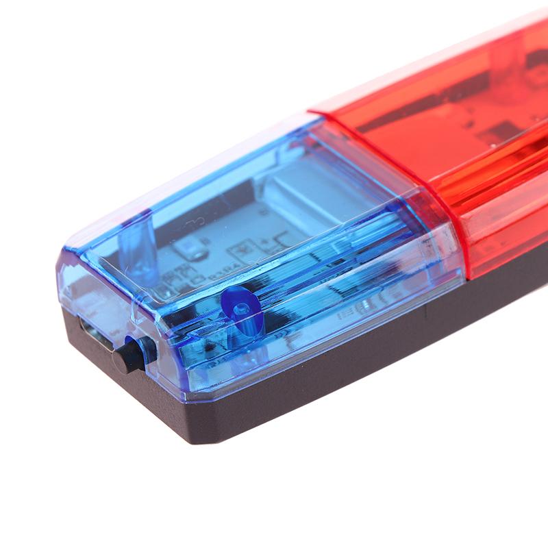 LED Skulderlampe Rød Blå Forsiktighetslys Nødlys Politilys Blinkende Skulderlampe USB Oppladbar Skuldervarsling
