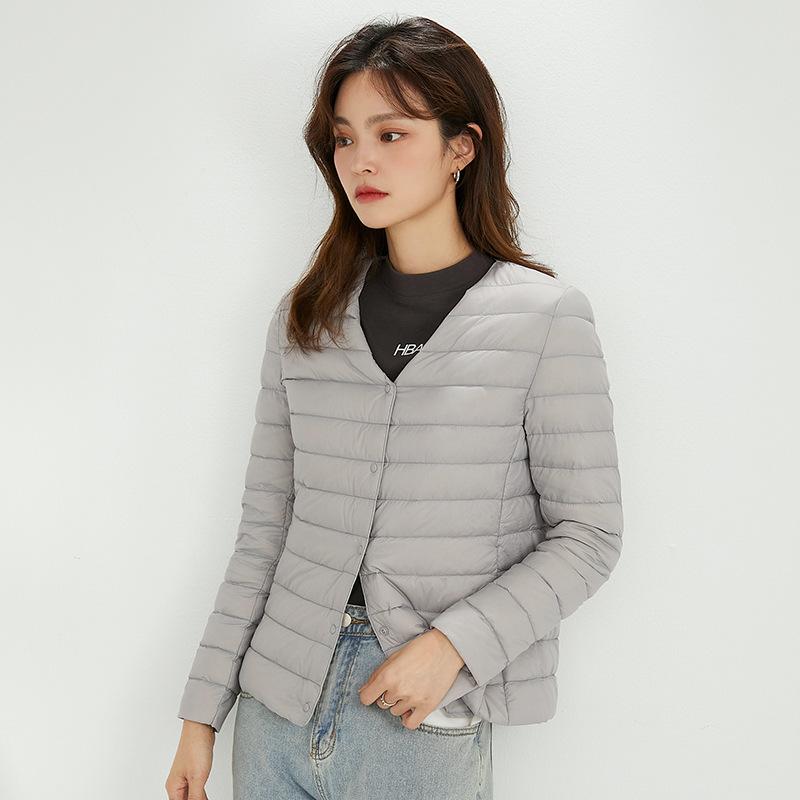 Autumn and winter new fashion round neck V-neck dual-purpose new national standard down light white duck down liner down jacket tide