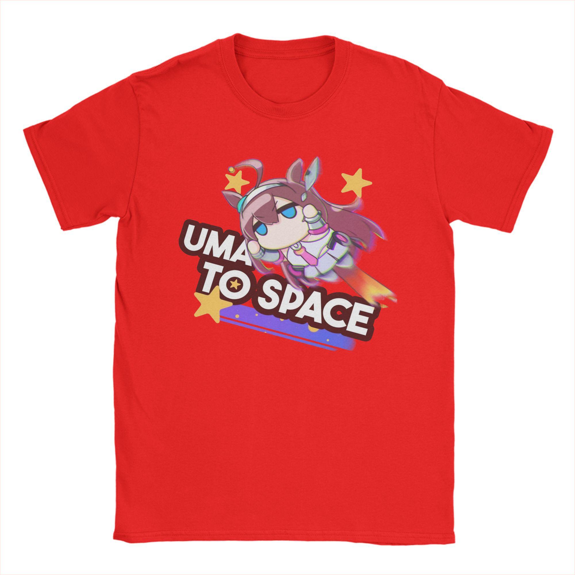 Мужские футболки Uma Musume Pretty Derby Михоно Бурбон Хипстерские из чистого хлопка с коротким рукавом Круглый вырез Одежда Большие размеры S