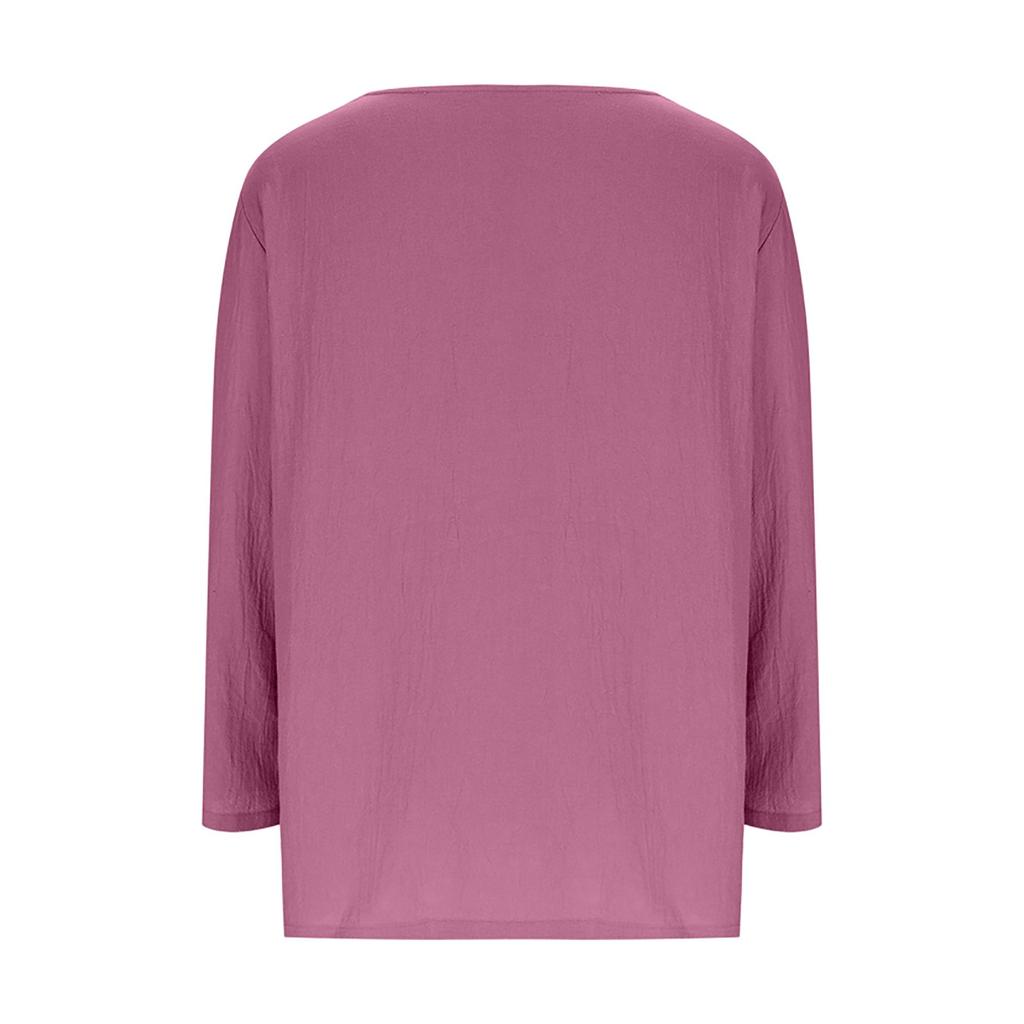 Women's Fashionable Round-neck Long-sleeved Solid-color Pullover Casual Top