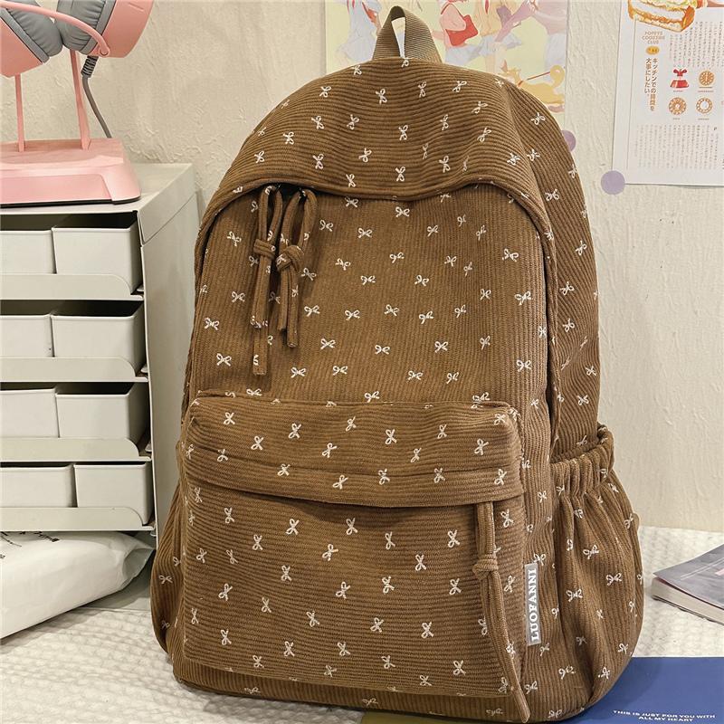 

Bow Student Schoolbag Women s Large Capacity Backpack хаки