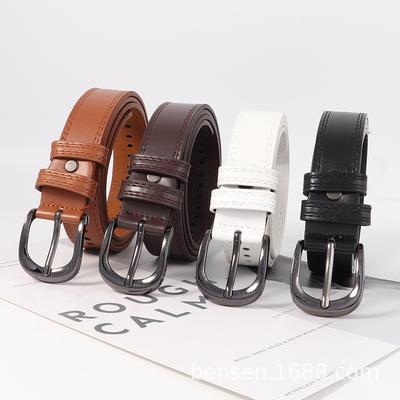 Women S Pu Leather Belt For Jeans Simple Versatile Style