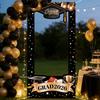 Black Gold Graduation Backdrop 2026 Banners With Star And Balloons Motifs Background For Photo Decorations 60X120CM