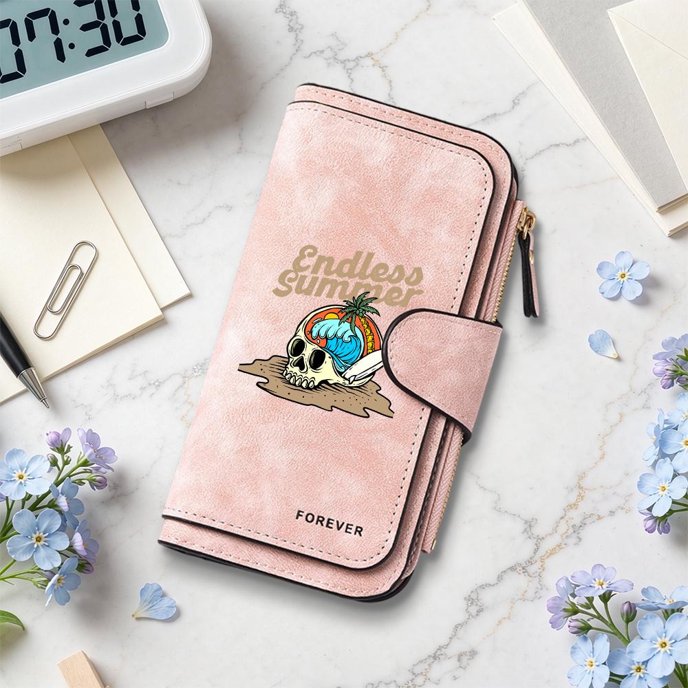 Endless Summer Pattern Long Wallet Fashion Casual Portable Card Holder Purse