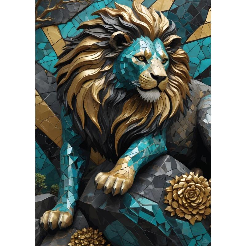Diamond Mosaic Art PandaLionCatDragonPhoenix Animal Astronaut Racing Scenery Poster Canvas Painting Wall Art Pictures Home Decor