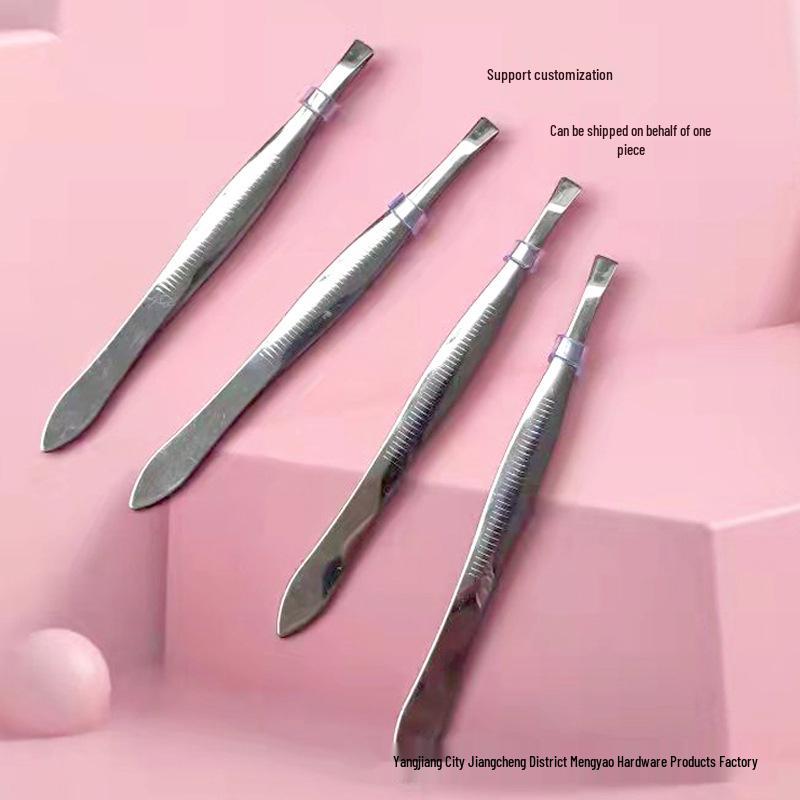

Stainless Steel Eyebrow Tweezers Set - Straight Tip