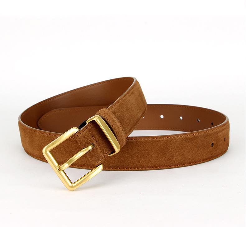 Klassischer Retro Damen-Wildleder-Ledergürtel - Vielseitiges Jeans-Accessoire mit hochwertigem Gefühl