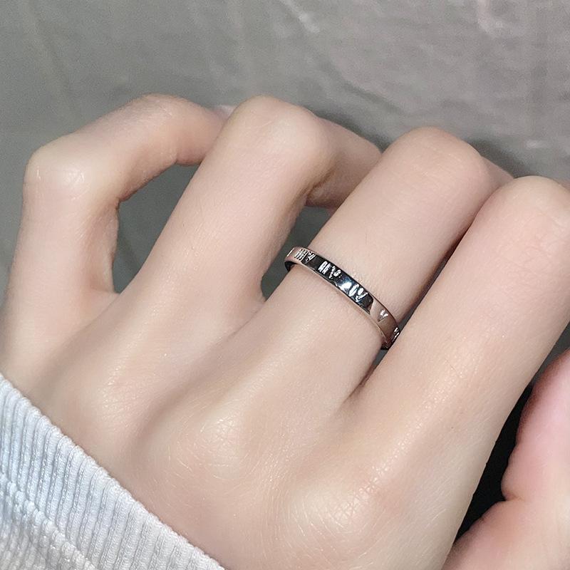 Halloween Ghost Personality Yellow Zircon Fashion Niche Design Folded French Premium Open Ring Adjustable opening