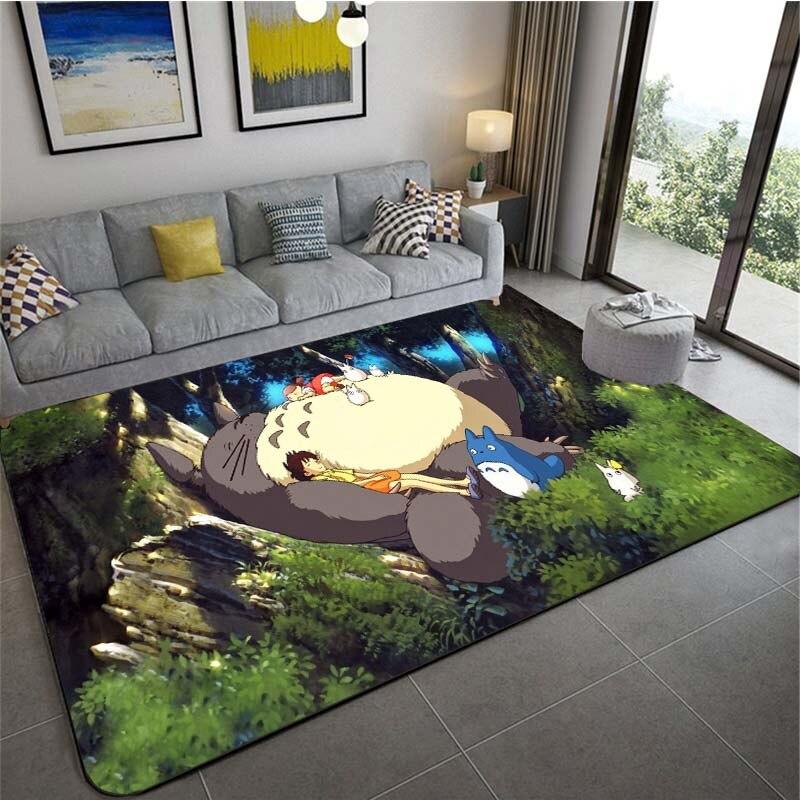 Japanese Amime My Neighbor Totoro Cartoon Floor Mats Bedroom Living Room Soft Carpet Non-slip Area Rug Home Decor