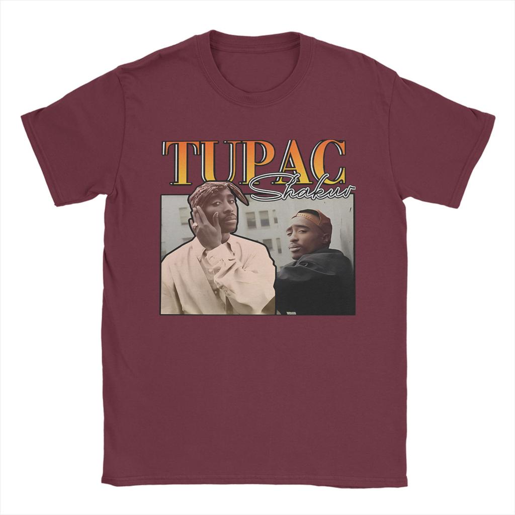 Tu-pac 2pac Rapper Thug Life Hiphop T Shirt Men Cotton Tops Shirts Printed Tupac Crewneck Short Sleeve