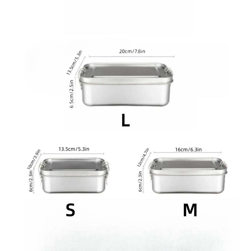 Stainless Steel Square Lunch Box Sealed Insulation Bento Box Lunch Box Canteen Large Capacity Compartment Lunch Box