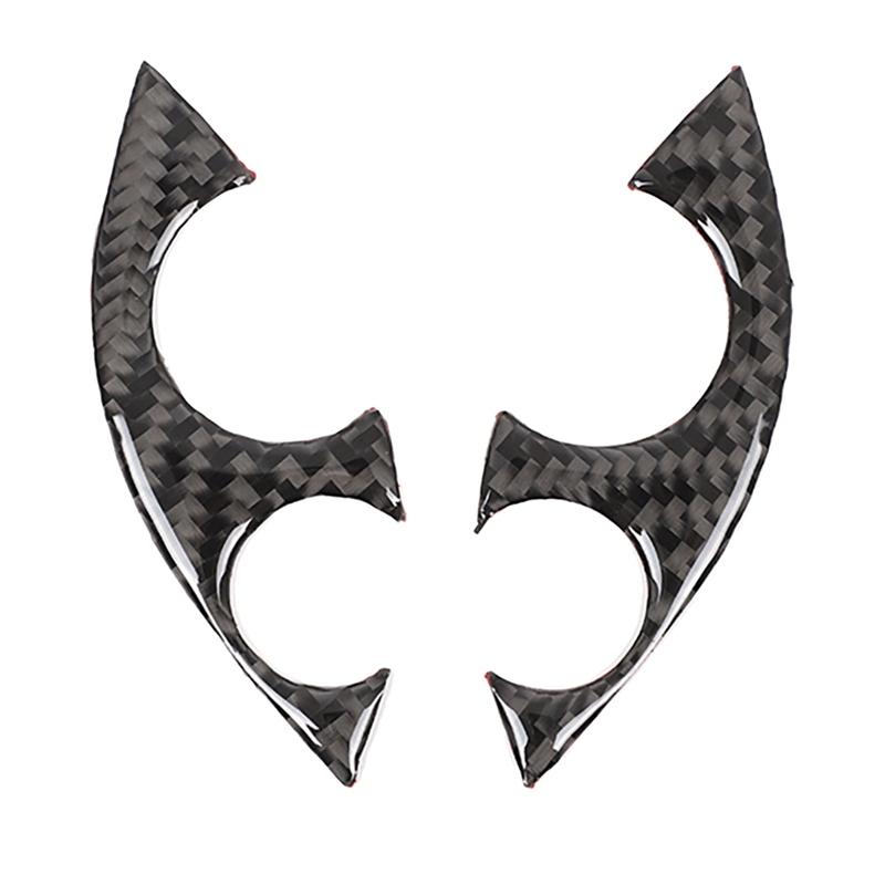 2Pcs/Set Car Carbon Fiber Steering Wheel Decoration Cover Trim Sticker Fit for Benz Smart 453 Fortwo 2016-