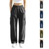 Damen High Waist Lässige Hose mit Taschen Farbe Entspannte Passform für den Alltag