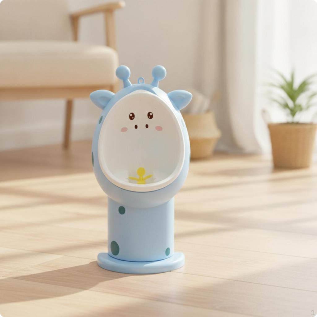 Urinal with Toilet Brush GiraffeShaped Young Child EasytoClean Standing Potty for