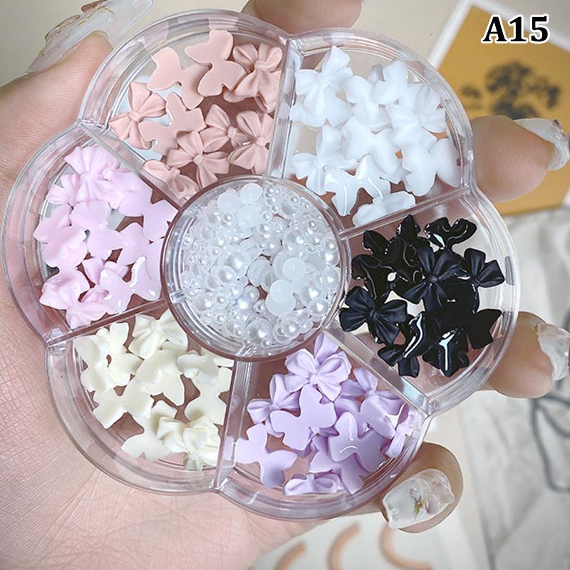 

7 Секций Украшение для Ног Аврора Бабочка Жемчуг Смешанный Набор Коробка Нейл-Арт Для Профессиональных Аксессуаров Дизайн для DIY Маникюра as the picture