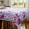 Lavender Peony Floral Printed Tablecloth Wedding Decorations Spring Summer Themed Flowers Plaid Dining Table Cloth Party Decor