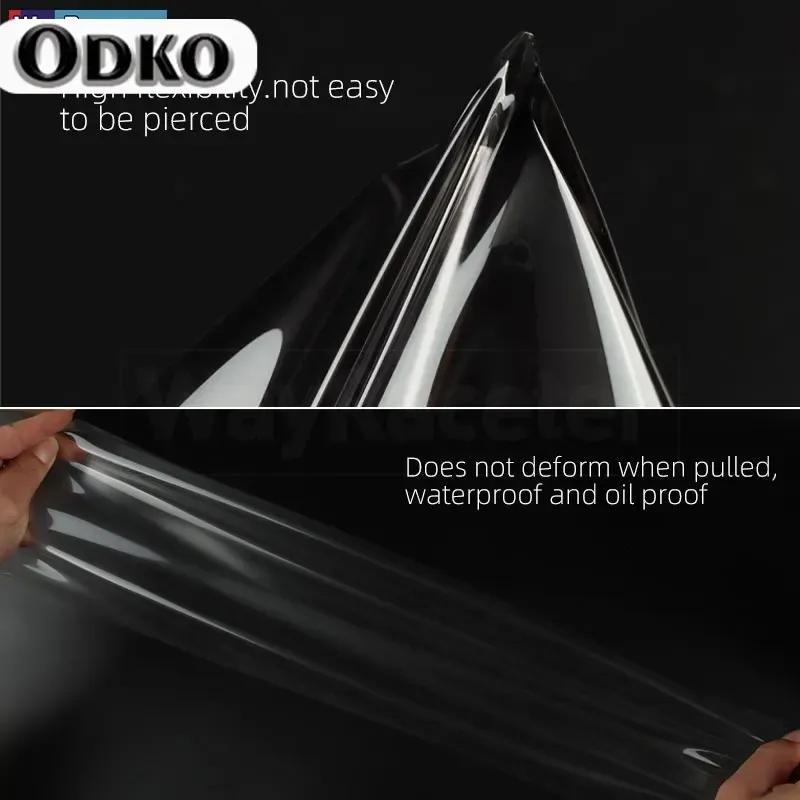 Car Headlight Protective Film Transparent Smoked Black TPU Sticker For Volkswagen Tiguan     VW R Line Facelift