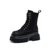 thick-soled Martin boots women's autumn and winter new versatile polished boots heightened thick-heeled locomotive short boots