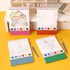 Kids Doodling Book with Watercolor Paint and Brush Twin Coil Binding Art Drawing Pad for Kid Beginner Outdoor Sketching