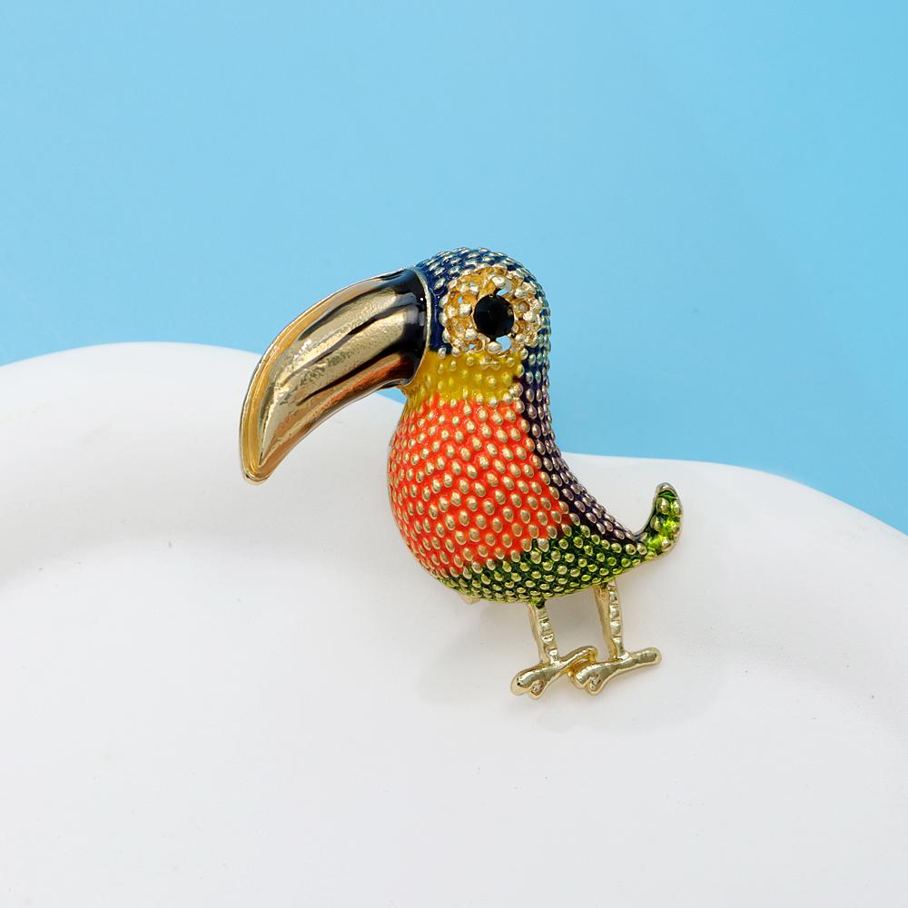 New Colorful Rhinestone Bird Brooches for Women Small Cute Animal Pins Cartoon Design Accessories Kids Gift 2019