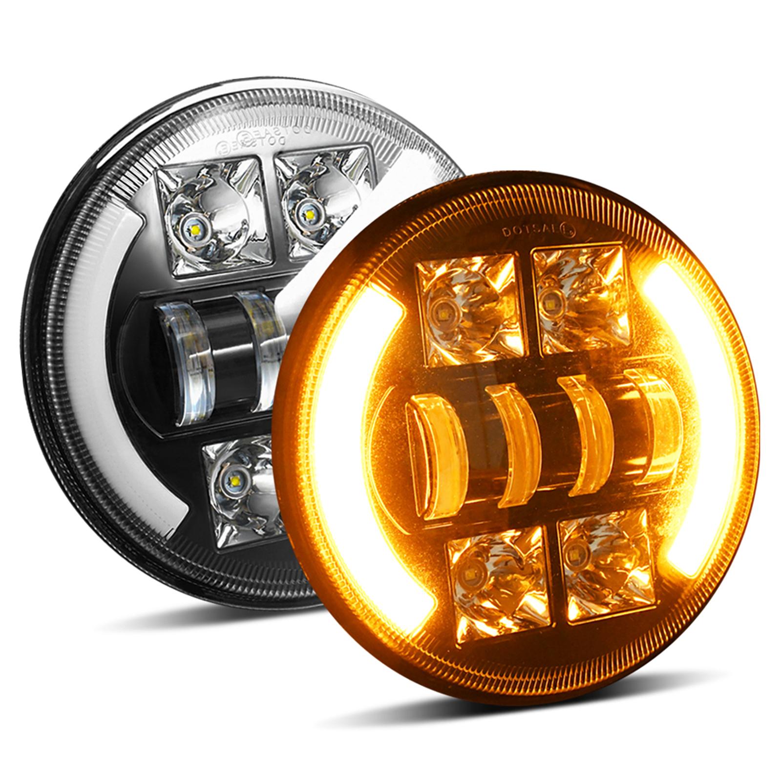 

1шт 7-дюймовый автомобильный мотоцикл led фара с DRL / поворотник / ближний свет / дальний свет 7 круглый