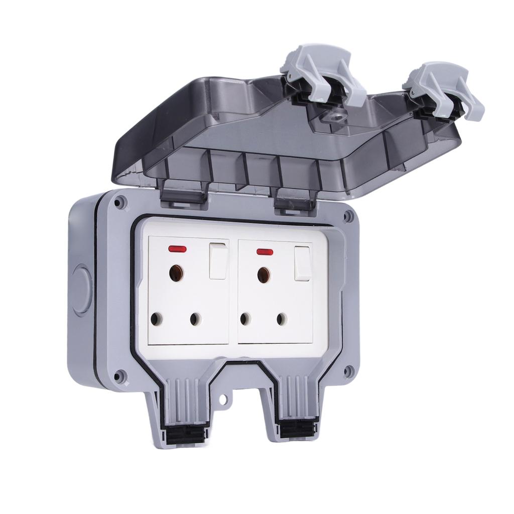 Cover Box Oulet IP66 Weatherproof South Africa Outdoor Socket with Switches Indicator Lights