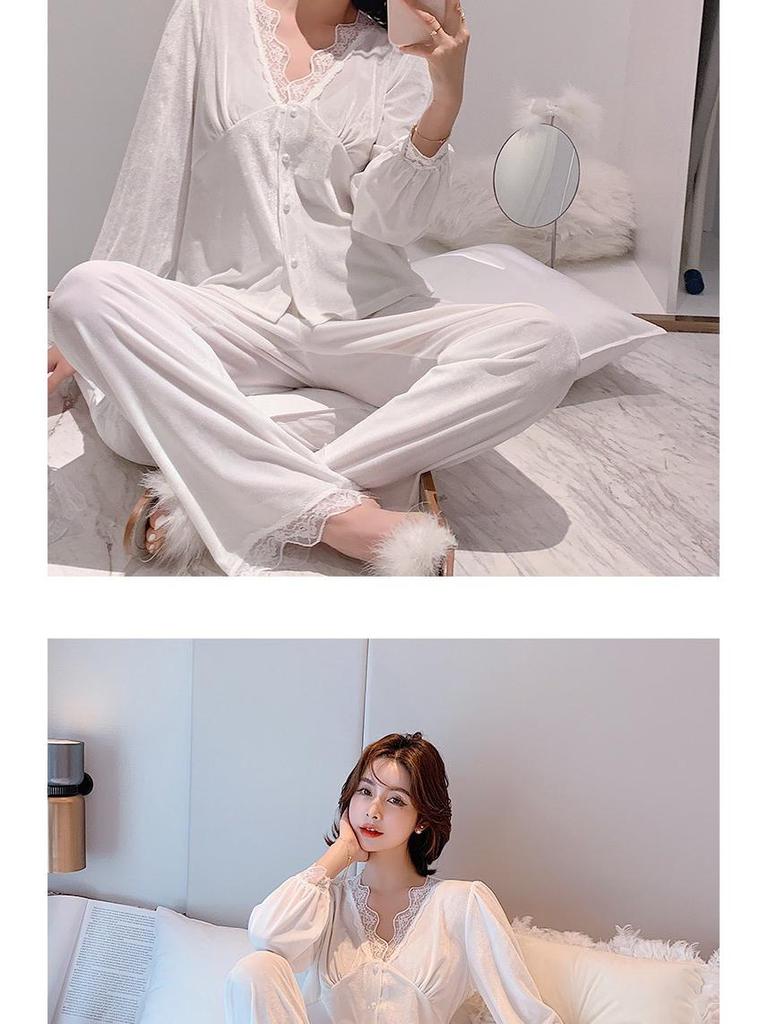 Women's Autumn Korean Style Fashionable Long Sleeve Pajama Set - Versatile High-End Two-Piece for Indoors & Outdoors
