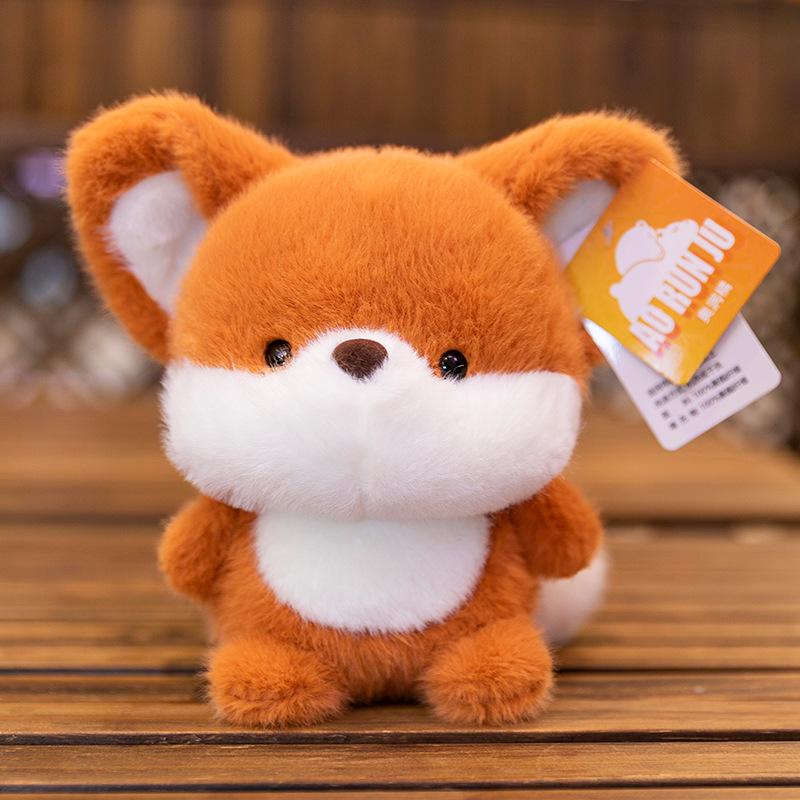 Mini Cute Little Fox Table Companion Doll Dolls Siamese Cat Plush Toys Office Ornaments Doll