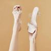 Transparent strap high-heeled sandals female 2025 summer medium heel crystal thick heel temperament cool slippers princess shoes fairy sandals