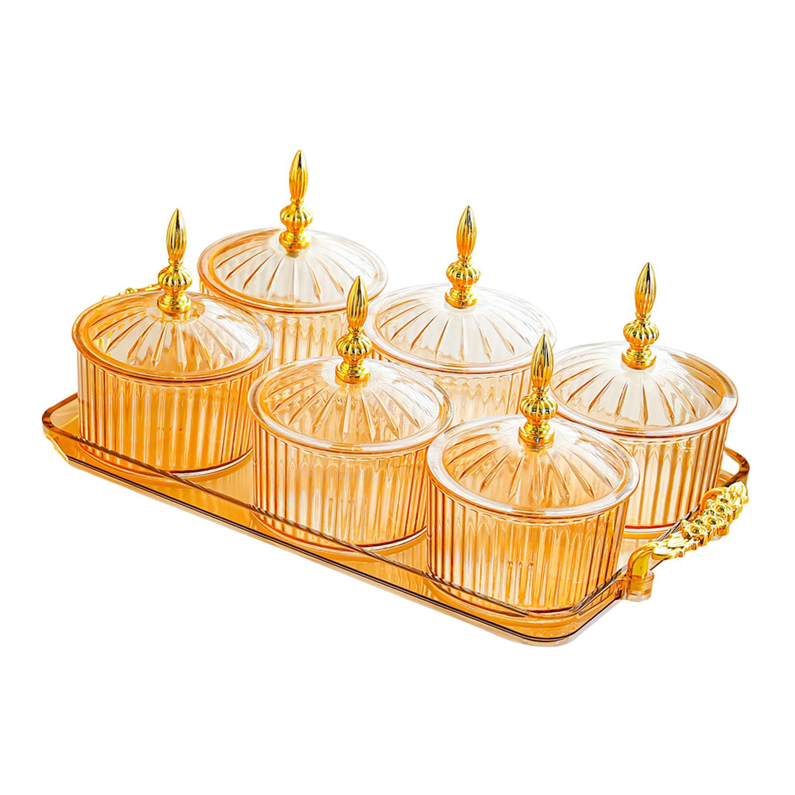 

Sturdy Divided Serving Tray Plastic Multifunctional Snacks Dish Organizer for Home Kitchen Restaurant помаранчевий