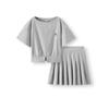 Semir Women's Summer Two-Piece Set: Off-Shoulder Top & Pleated Skirt