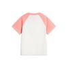 Li-Ning Color Block Round Neck Slim Fit Short Knit Short Sleeve T-Shirt Women Tops Off-White Tea-Rose Pink AHSU342-2